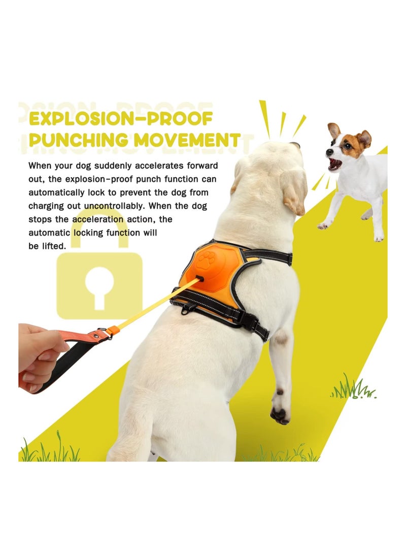 SYOSI 2 in 1 No Pull Dog Harness and Leash Set (M), Reflective Service Dog Harness with Leash Retractable Dog Leash and Harness Set Dog Harness and Leash Dog Vest with Control Handle for Medium/L/XL Dogs - Image 3