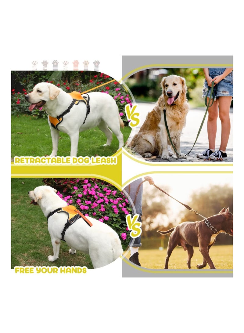 SYOSI 2 in 1 No Pull Dog Harness and Leash Set (M), Reflective Service Dog Harness with Leash Retractable Dog Leash and Harness Set Dog Harness and Leash Dog Vest with Control Handle for Medium/L/XL Dogs - Image 5