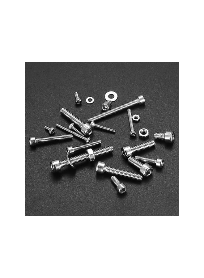 promass 1080pcs Screws Bolts and Nuts and Washers Assortment Set, Metric M4 M3 M2 Stainless Steel Hex Socket Head Cap Screws Kit, Assorted Machine Screws Nuts and Bolts with Washers - Image 5