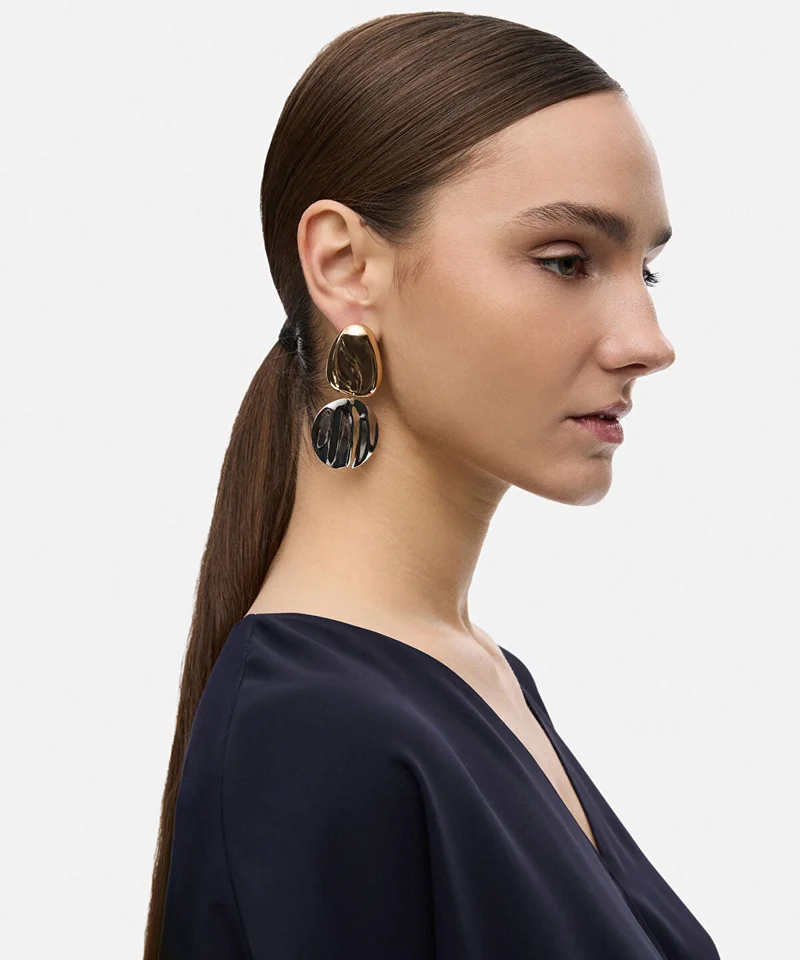 ابيكول Two-Tone Asymmetrical Earrings