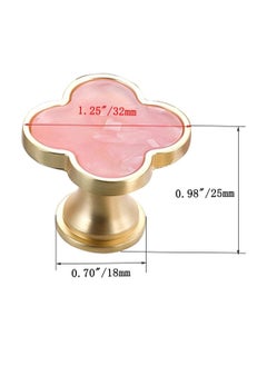 Excefore 6 Pcs Clover Knobs Dresser Cabinets Kitchen Cupboard Pulls Drawer Wardrobe Shoe Cabinet Jewelry Box Pulls Furniture Coffee Table Single Hole Door Handles(Pink)  - Image 4