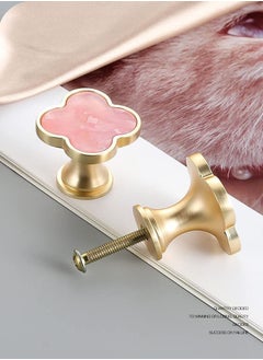 Excefore 6 Pcs Clover Knobs Dresser Cabinets Kitchen Cupboard Pulls Drawer Wardrobe Shoe Cabinet Jewelry Box Pulls Furniture Coffee Table Single Hole Door Handles(Pink)  - Image 5