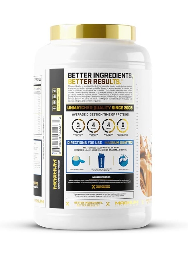 Magnum Nutraceuticals Quattro Whey Protein Powder, Iced Caramel Macchiato 2lb – Premium Protein Isolate Blend for Muscle Growth & Recovery - Image 3