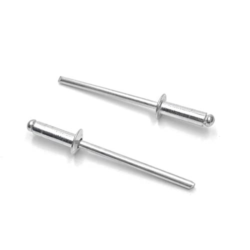 ISPINNER 100pcs 1/8" x 1/2" Aluminum Blind Rivets, 3.2 x 12.7mm Pop Rivets, Pack of 100 (Silver) - Image 1