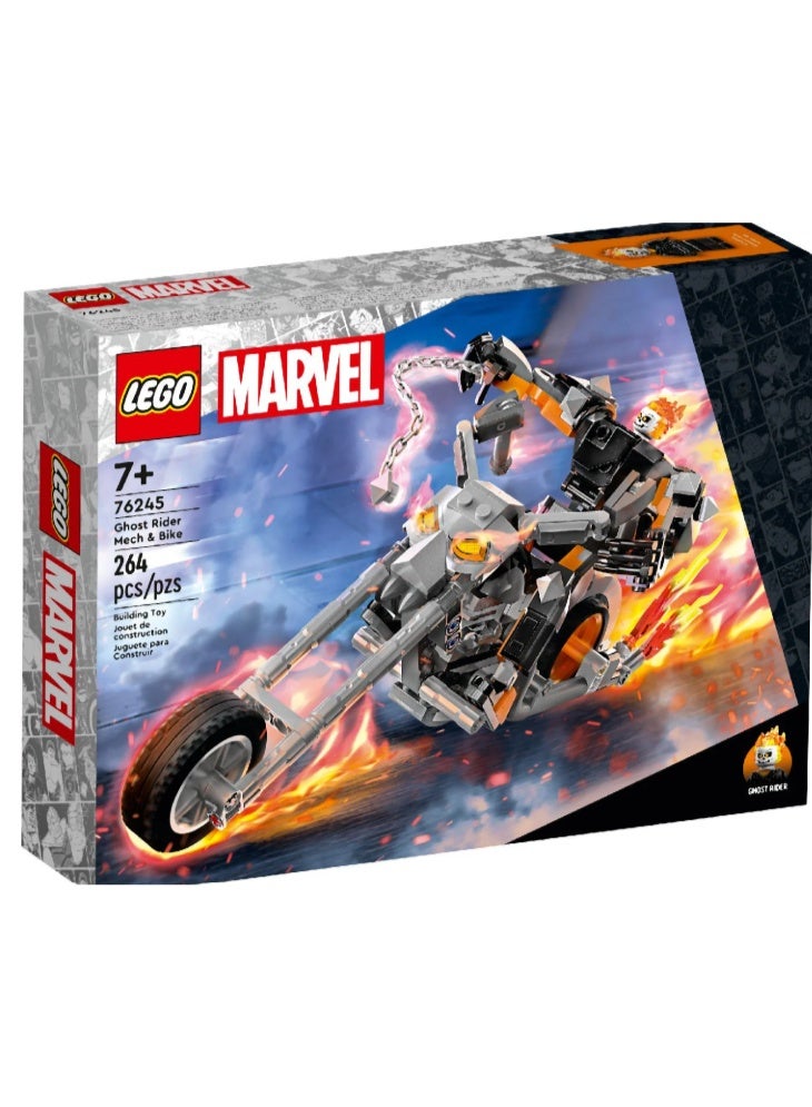 LEGO 76245 Marvel Ghost Rider Mech & Bike, Buildable Motorbike Toy with Movable Action Figure, Super Hero Building Set, Gift for Kids, Boys and Girls 7 plus Years Old