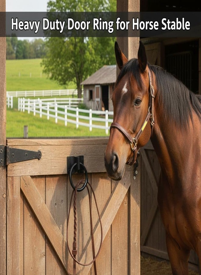 ZENSEWEN 2 Pack Cross Tie Rings for Horses - Block Tie Ring for Horse Stall/Stable, Equestrian & Livestock Barn Supplies, Hay Net Loop Tie Down Accessories - Image 3