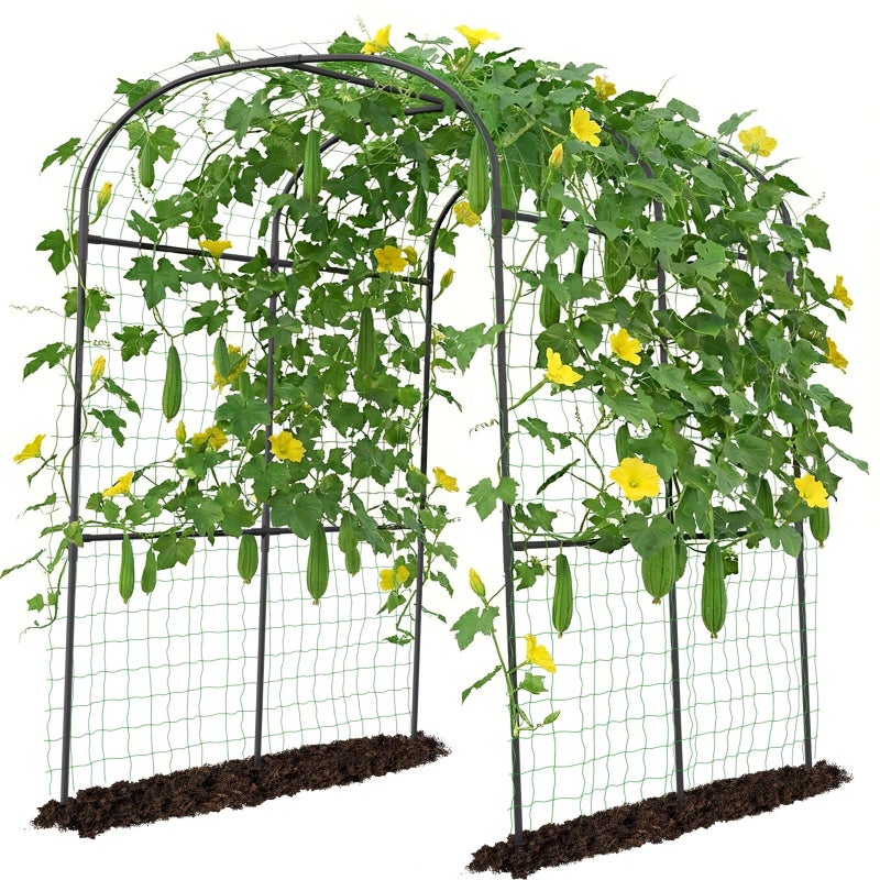 DoCred Tall Garden Arch Trellis for Climbing Plants, 83 Inch Tall Metal Plant Support Trellis Archway for Climbing Vine Vegetable/Fruit/Flower Outdoor Yard Lawn Garden Arch Tunnel Trellis - Image 1