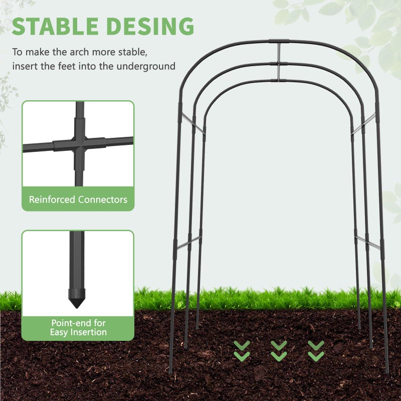 DoCred Tall Garden Arch Trellis for Climbing Plants, 83 Inch Tall Metal Plant Support Trellis Archway for Climbing Vine Vegetable/Fruit/Flower Outdoor Yard Lawn Garden Arch Tunnel Trellis - Image 2