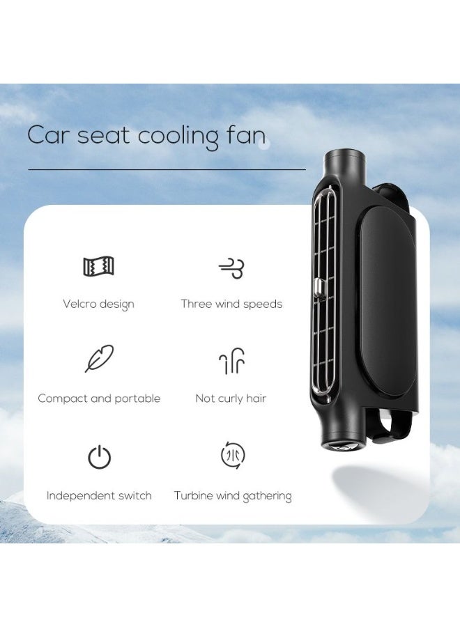 Car Seat Cooling Fan - USB Powered Portable Headrest Fan with 3-Speed Adjustable Airflow, Dual Turbo High Wind Power, Universal Fit for Cars, SUVs & Trucks - Image 5