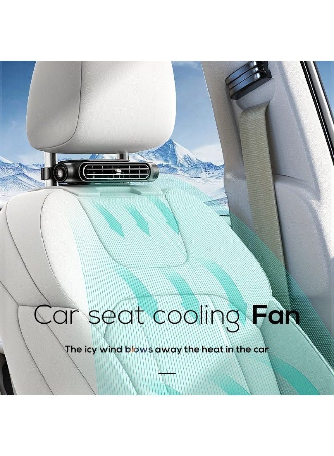Car Seat Cooling Fan - USB Powered Portable Headrest Fan with 3-Speed Adjustable Airflow, Dual Turbo High Wind Power, Universal Fit for Cars, SUVs & Trucks - Image 2