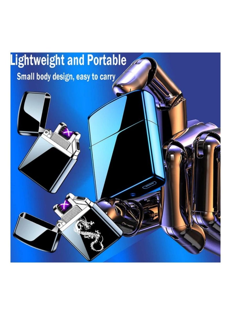 Rechargeable Lighter,Windproof Flameless,Touch Induction,Single Double Arc Lighter Plasma,USB Lighter with Battery Indicator - Image 3