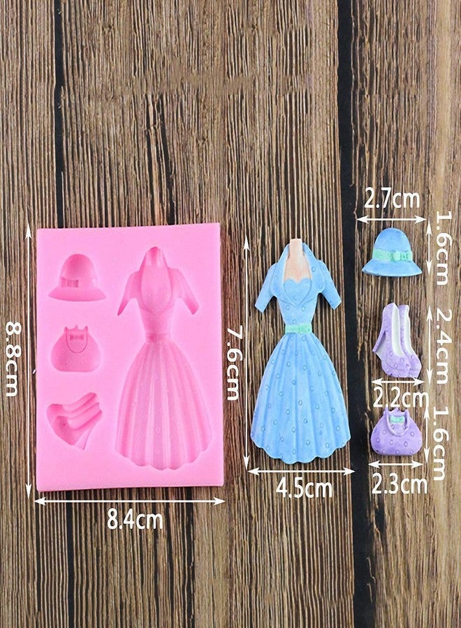 Fewo Lady Skirt Silicone Fondant Mold Women High Heel Shoe Bag Hat Chocolate Candy Mold Princess Dress Gum Paste Birthday Party Cake Decorating Tools - Image 4