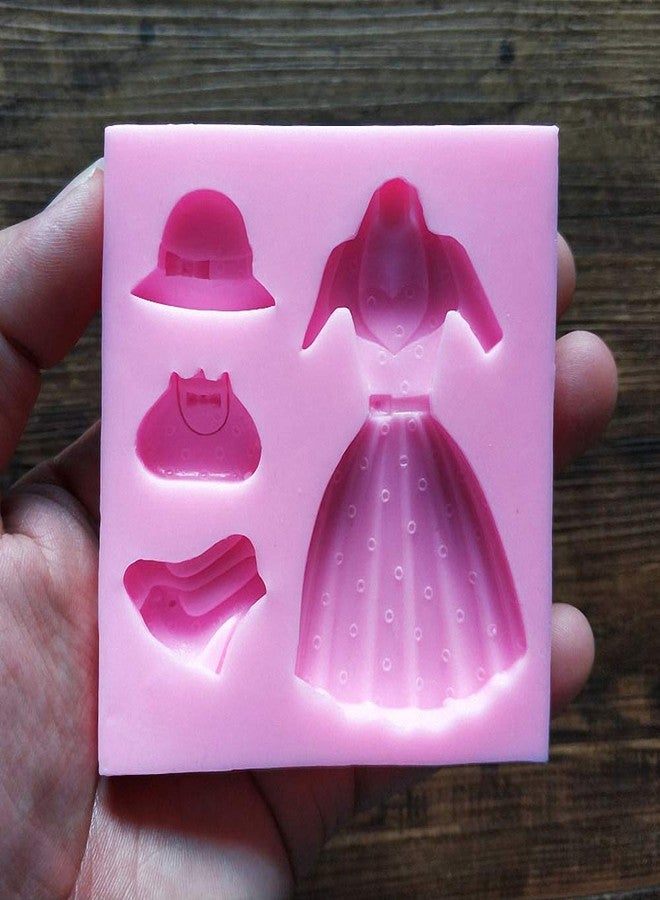 Fewo Lady Skirt Silicone Fondant Mold Women High Heel Shoe Bag Hat Chocolate Candy Mold Princess Dress Gum Paste Birthday Party Cake Decorating Tools - Image 5