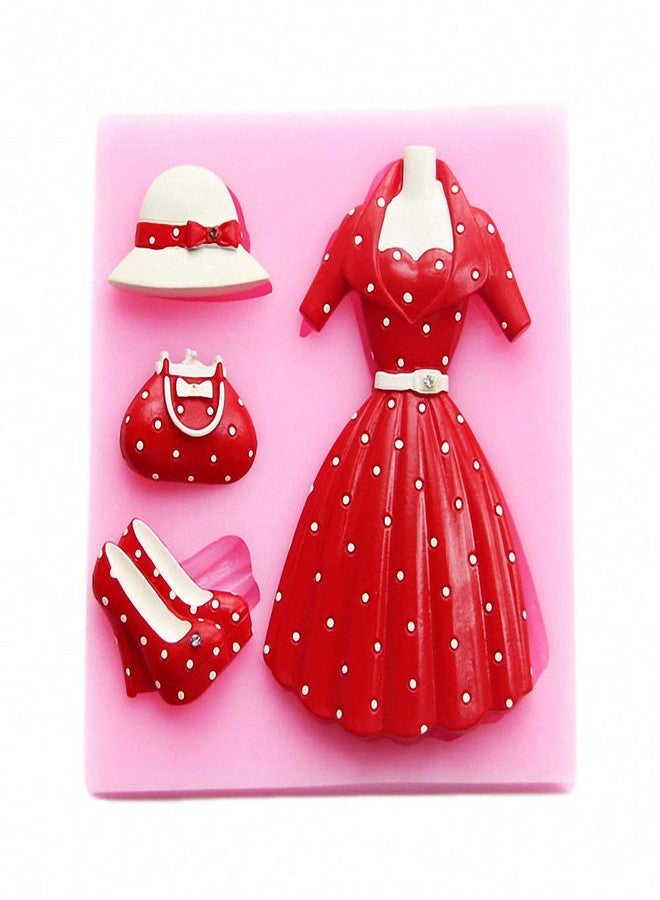 Fewo Lady Skirt Silicone Fondant Mold Women High Heel Shoe Bag Hat Chocolate Candy Mold Princess Dress Gum Paste Birthday Party Cake Decorating Tools - Image 1