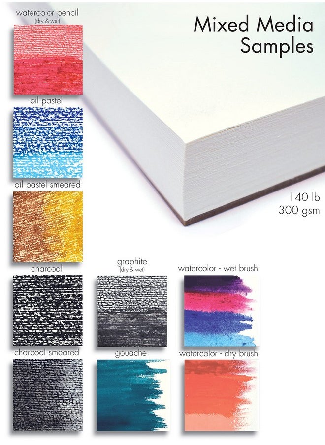 Better Office Products - 9" X 12" Watercolor Pad, 3 Pack (150 Extra Heavyweight Sheets), 140 Lb/300Gsm, Gaouche Book With Fold-Over Cover, Gum Bound Easy Tear, Acid Free, Cold Press, Natural White - Image 1