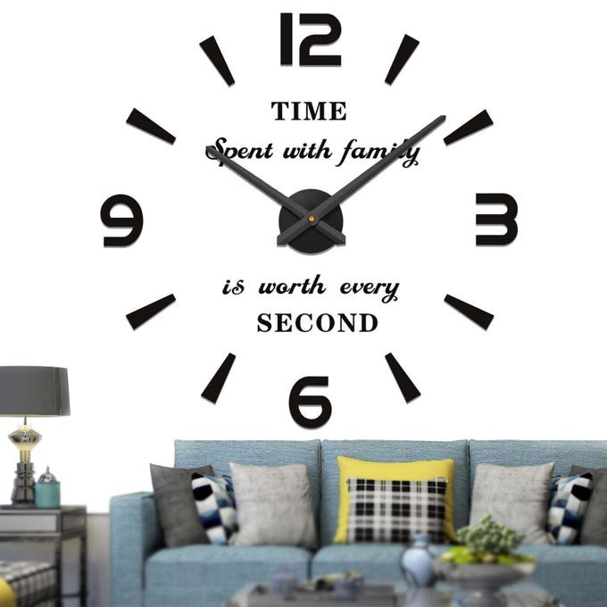 WALL CLOCK OVERSIZED WALL CLOCKS FOR LIVING ROOM DECOR DECORATIVE WALL CLOCKS BATTERY OPERATED BLACK HOME DECORATION