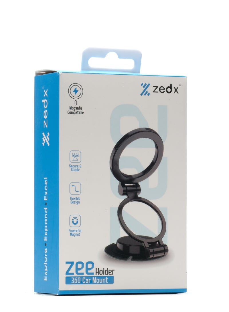zedx ZeeHolder 360 Car Mount Magnetic Car Phone Holder, 360° Rotation All-Metal Phone Holder for Car, Phone Holder for Dashboard, Fit for iPhone 15 14 13 12 Pro Max Plus Mini Series, Samsung S23,24,25 Series - Image 2