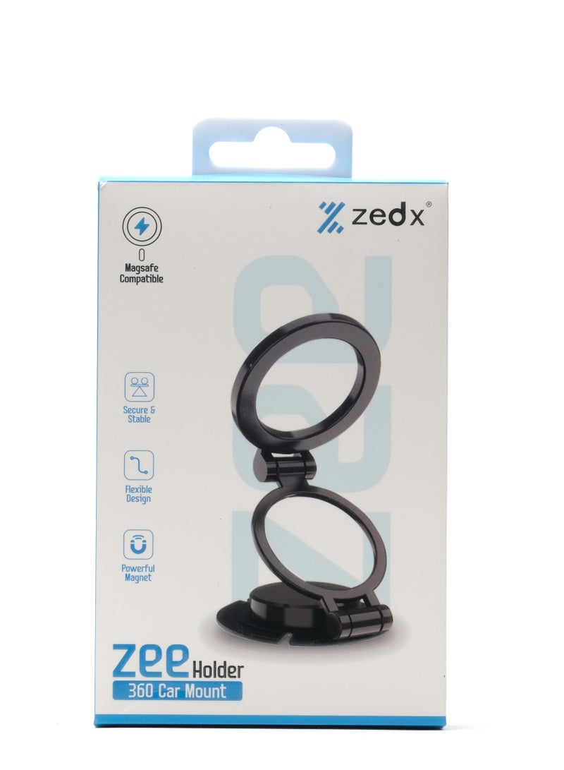 zedx ZeeHolder 360 Car Mount Magnetic Car Phone Holder, 360° Rotation All-Metal Phone Holder for Car, Phone Holder for Dashboard, Fit for iPhone 15 14 13 12 Pro Max Plus Mini Series, Samsung S23,24,25 Series - Image 3