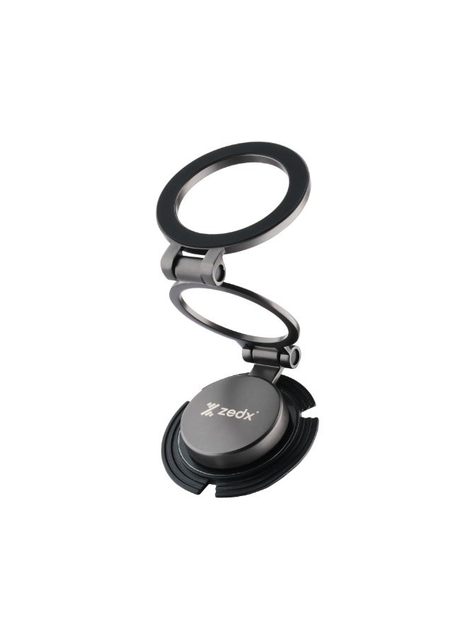 زيدكس حامل ZEDX Zee Holder 360 المغناطيسي للسيارة | حامل هاتف من سبائك الزنك متوافق مع MagSafe، يُثبّت على لوحة القيادة والزجاج الأمامي للسيارة، مغناطيس قوي بقوة 4500 غاوس، متوافق مع سلسلة هواتف iPhone 15 و14 و13 و12 - Image 1