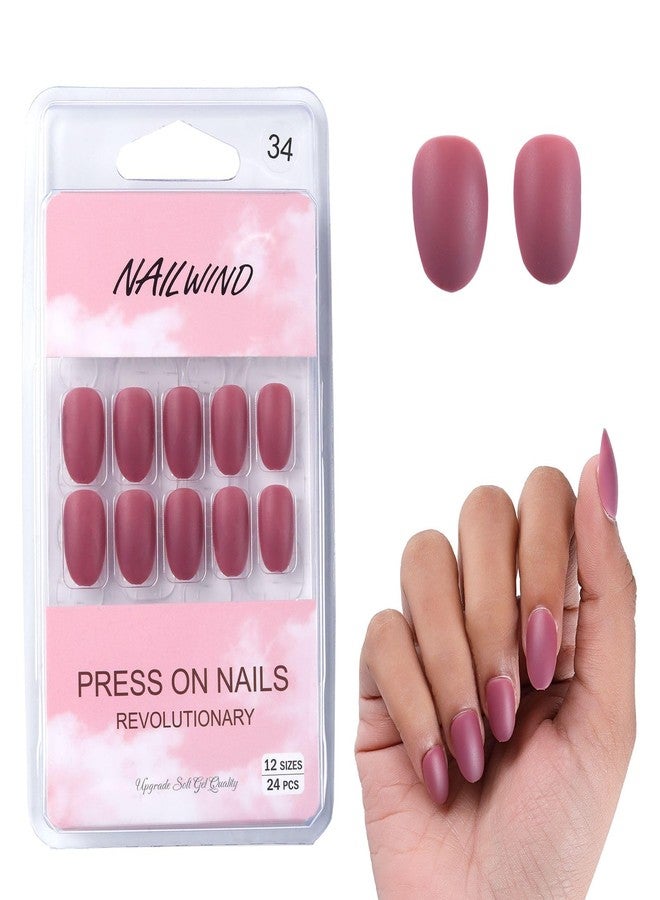 نيل ويند أظافر صناعية فرنسية قصيرة طبيعية من نايل ويند، 24 قطعة، أظافر أكريليك تغطي الظفر بالكامل، أظافر صناعية طبيعية رقيقة ومريحة للنساء والفتيات (N34، 24 قطعة - عبوة واحدة) - Image 1