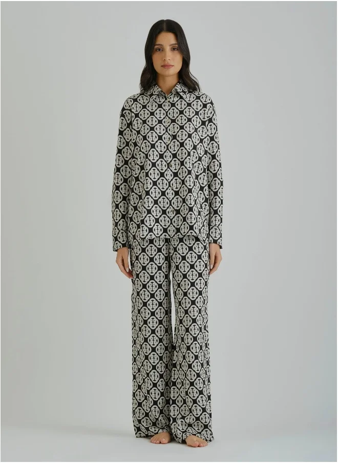 غانت Gant Ramadan Collection  Women's Black Printed Blouse