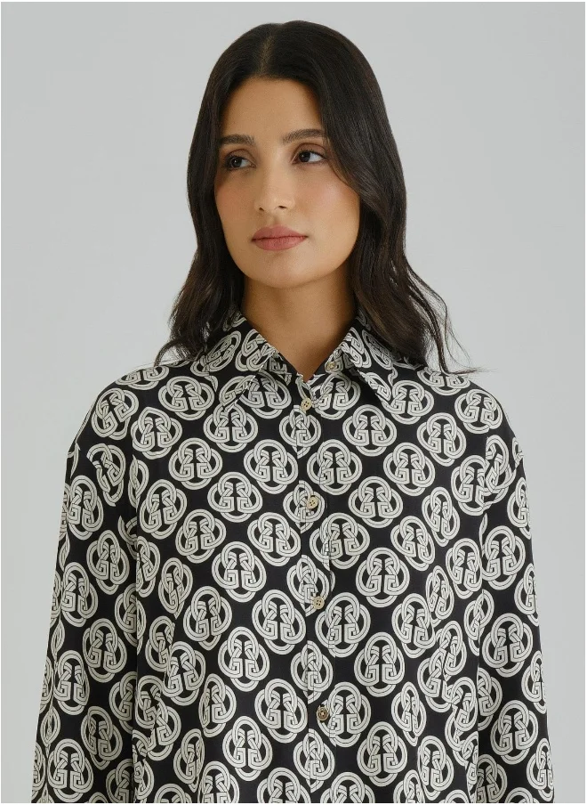 غانت Gant Ramadan Collection  Women's Black Printed Blouse