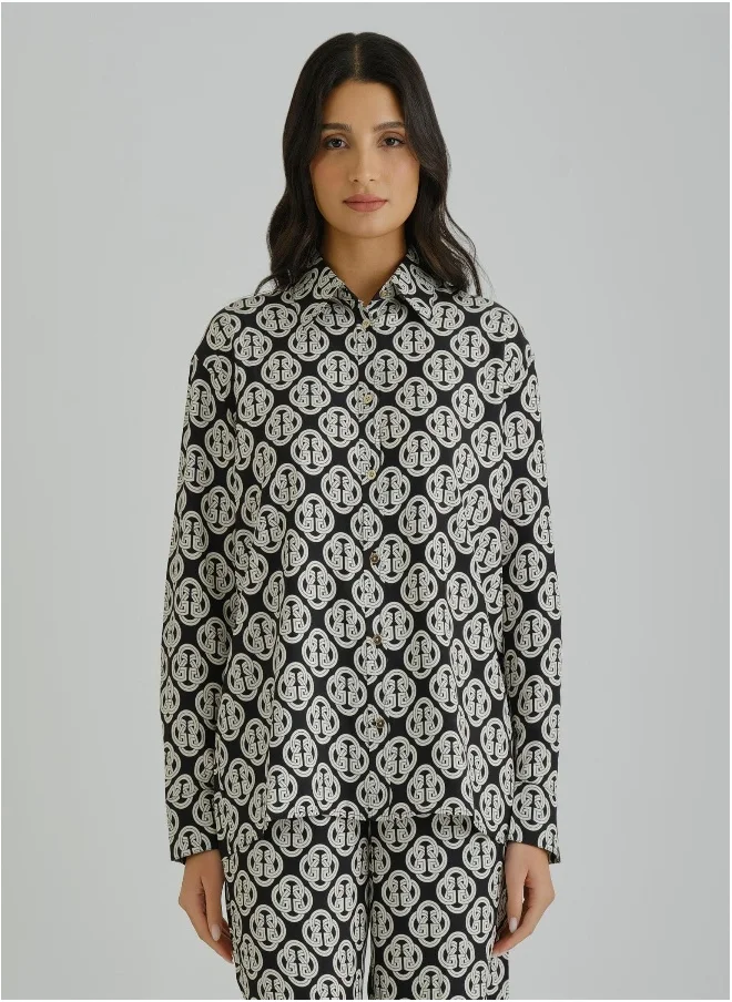 غانت Gant Ramadan Collection  Women's Black Printed Blouse
