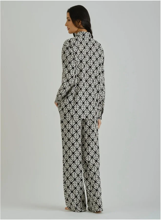 غانت Gant Ramadan Collection  Women's Black Printed Blouse
