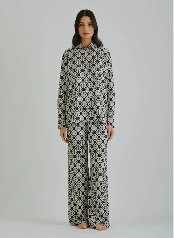 GANT  Gant Ramadan Collection  Women's Black Printed Blouse for Women | Best Price UAE