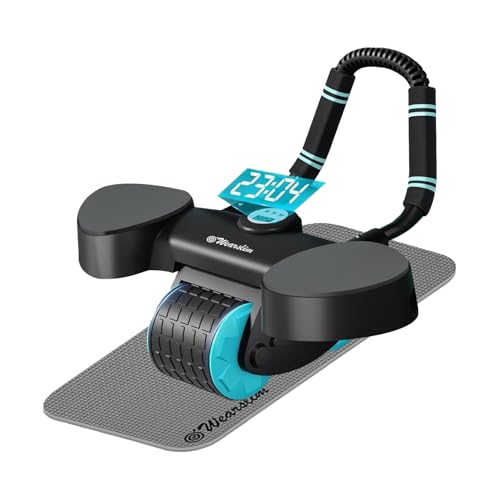 Wearslim® Abs Roller for Men & Women| Advanced Ab Roller with Automatic Rebound| Abs Roller Wheel with Strong Elbow Support, Timer, Mobile Holder & Knee Pad| Abdominal Strength Training Home Gym Equipment|For Abdominal Core Exercises, Core Strength, Plank and Full Body Strength Training - Image 1