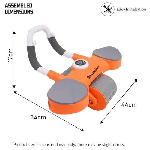 Wearslim® Abs Roller for Men & Women| Advanced Ab Roller with Automatic Rebound| Abs Roller Wheel with Strong Elbow Support, Timer, Mobile Holder & Knee Pad| Abdominal Strength Training Home Gym Equipment|For Abdominal Core Exercises, Core Strength, Plank and Full Body Strength Training - Image 4