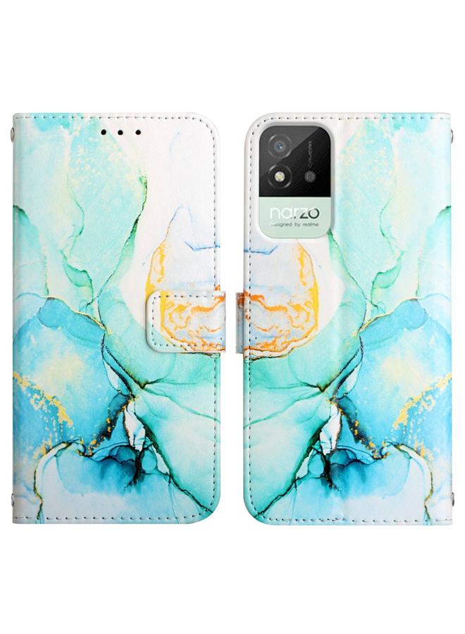 S-TOP Case For Realme Narzo 50i PT003 Marble Pattern Flip Leather Phone Case - Image 2