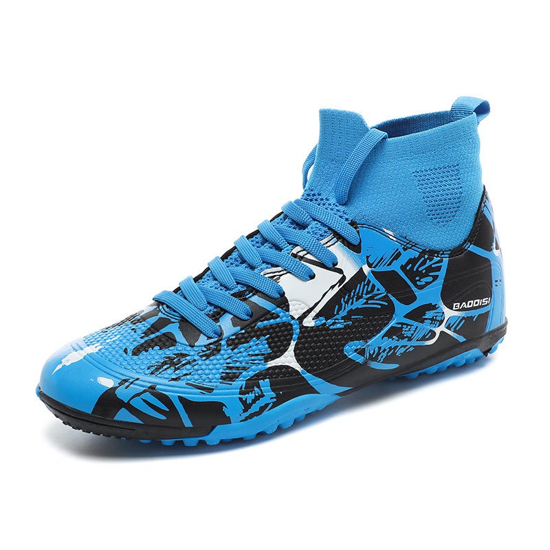 Children'S Football Shoes Men'S And Women'S High-Top Sneaker Lawn Anti-Slip Nail Training Shoes Primary School Students' Spike Sneakers - Image 2