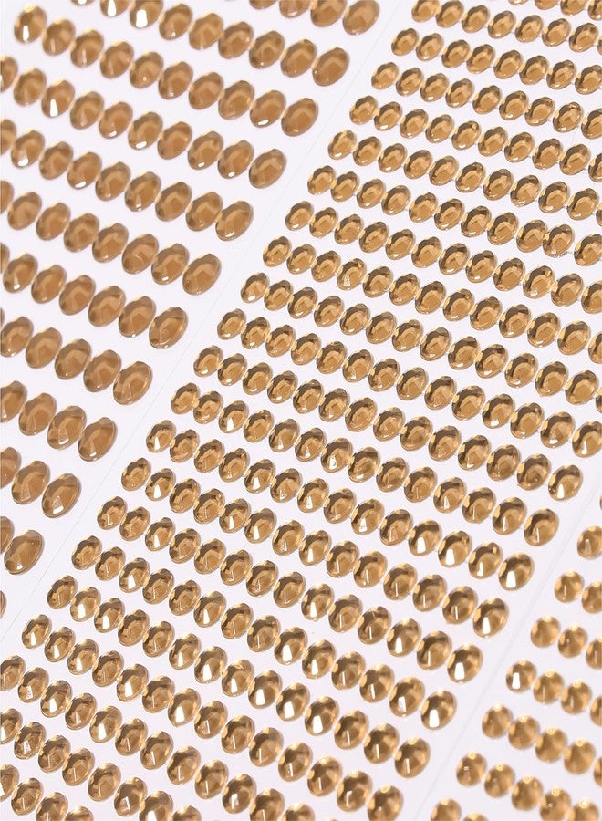 Jacnkb 3555pcs Self Adhesive Face Gems for Makeup, Festival Jewels, Hair Gems, Rhinestone Stickers for Face, Eye, Makeup, Nail, Body, Crafts 5sheets (champagne-3/4/5/6/8mm) - Image 3