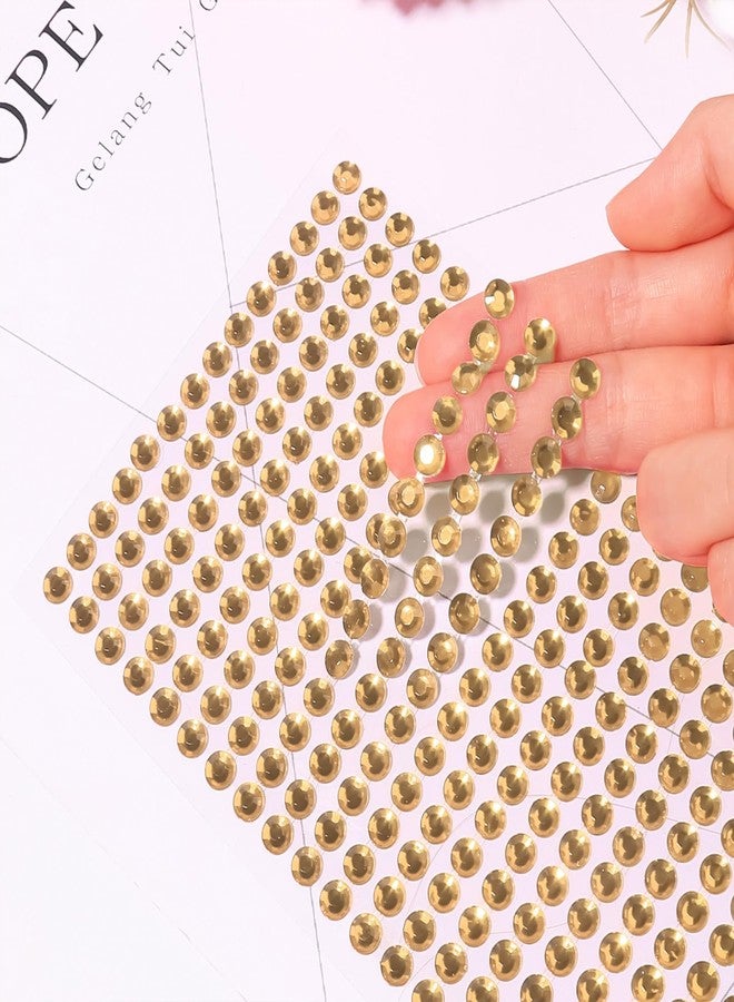 Jacnkb 3555pcs Self Adhesive Face Gems for Makeup, Festival Jewels, Hair Gems, Rhinestone Stickers for Face, Eye, Makeup, Nail, Body, Crafts 5sheets (champagne-3/4/5/6/8mm) - Image 4