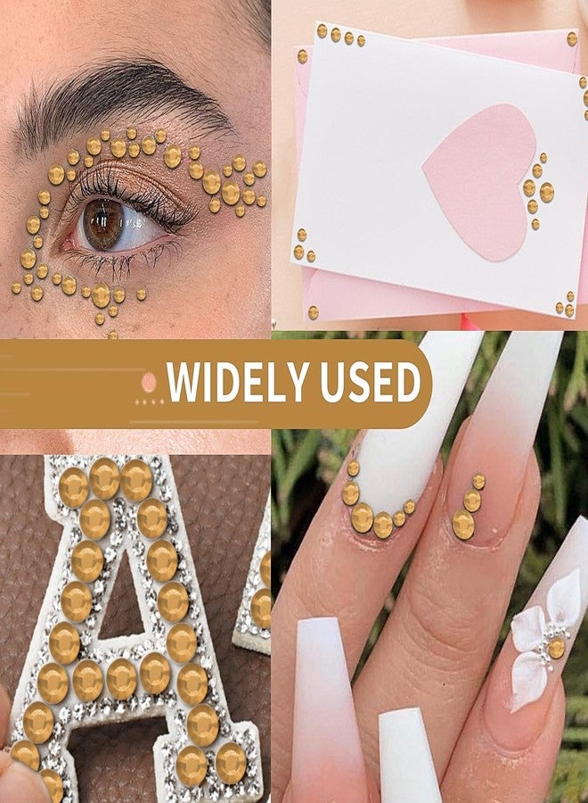Jacnkb 3555pcs Self Adhesive Face Gems for Makeup, Festival Jewels, Hair Gems, Rhinestone Stickers for Face, Eye, Makeup, Nail, Body, Crafts 5sheets (champagne-3/4/5/6/8mm) - Image 5