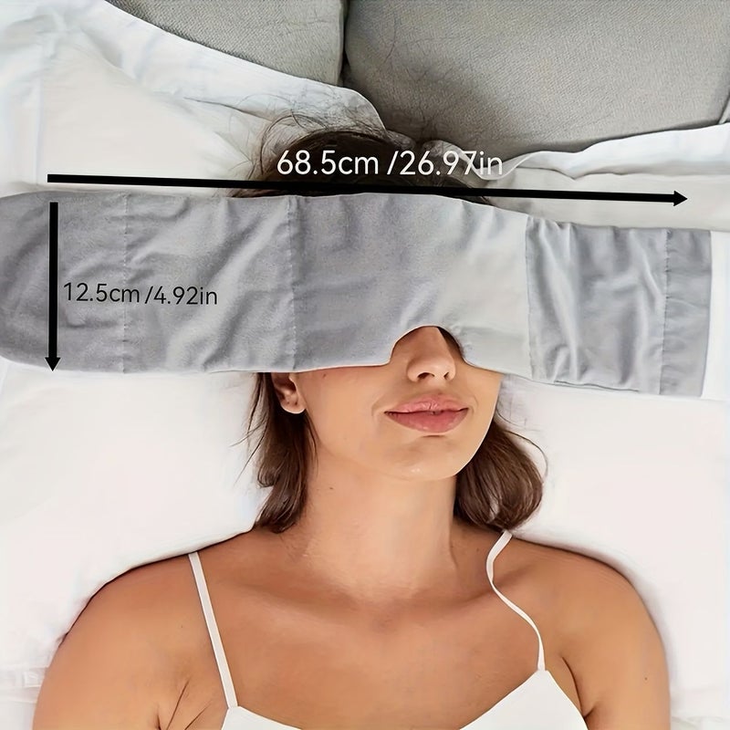 قناع نوم رمادي مريح بتصميم قابل للتعديل لحجب الضوء وتخفيف التعب - Image 1