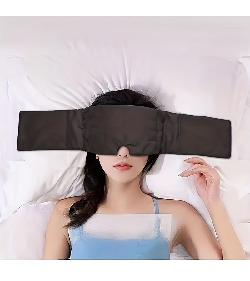 قناع نوم رمادي مريح بتصميم قابل للتعديل لحجب الضوء وتخفيف التعب - Image 4
