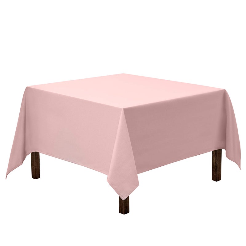 Gee Di Moda Square Tablecloth  52 x 52 Inch Pink Table Cloth for Small Square or Round Tables  Heavy Duty Washable Fabric  for Buffet Table Holiday Party Dinner Wedding  Baby Shower