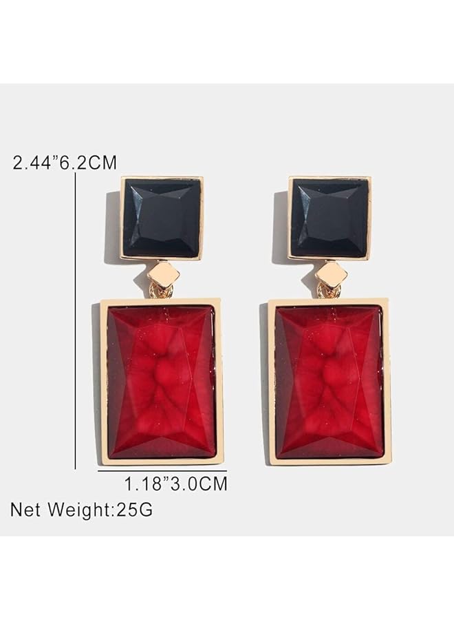 Jewelery Red And Black Crystal Gold Plated Handmade Earrings For Girls And Women