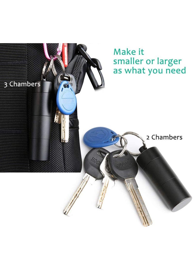 NIBEMINENT Portable Pill Cases Metal Pocket Boxes Keychain For Travel 3 Compartment Waterproof Daily Container Holder Medication Supplements Vitamins Cod Liver Oil - Image 3