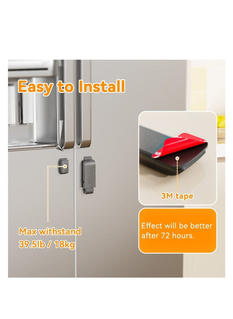 French Fridge Lock, Cabinet Cupboard Lock for Kids and Babies, Easy to Install, Freezer Lock Apply to Max 2.28"(58mm) Two Door Gap Distance, 1 Pcs, Black - Image 5