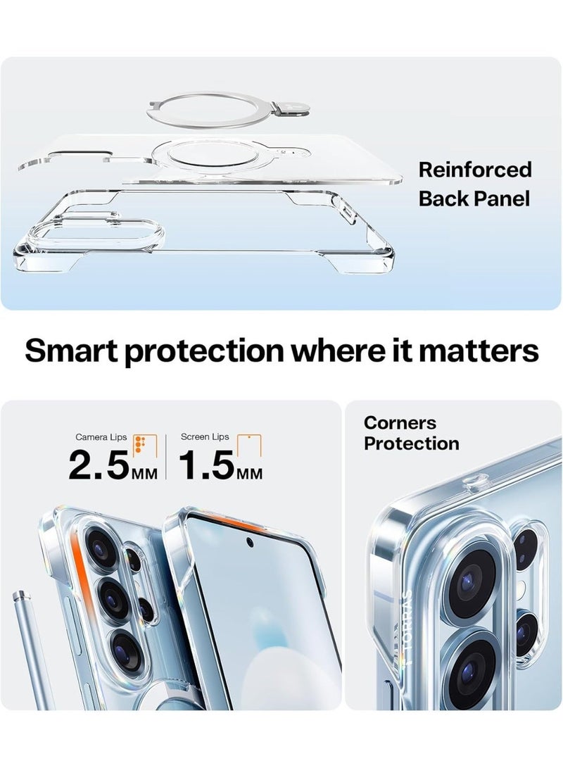 Ostand Q1 Slim Series, for Samsung Galaxy S26 Ultra Case, Open-Edge Design,Minimalist & Slim, with Magnetic Stand, Fit for MagSafe, Kickstand Protective Case, Anti-Yellowing, - Image 4