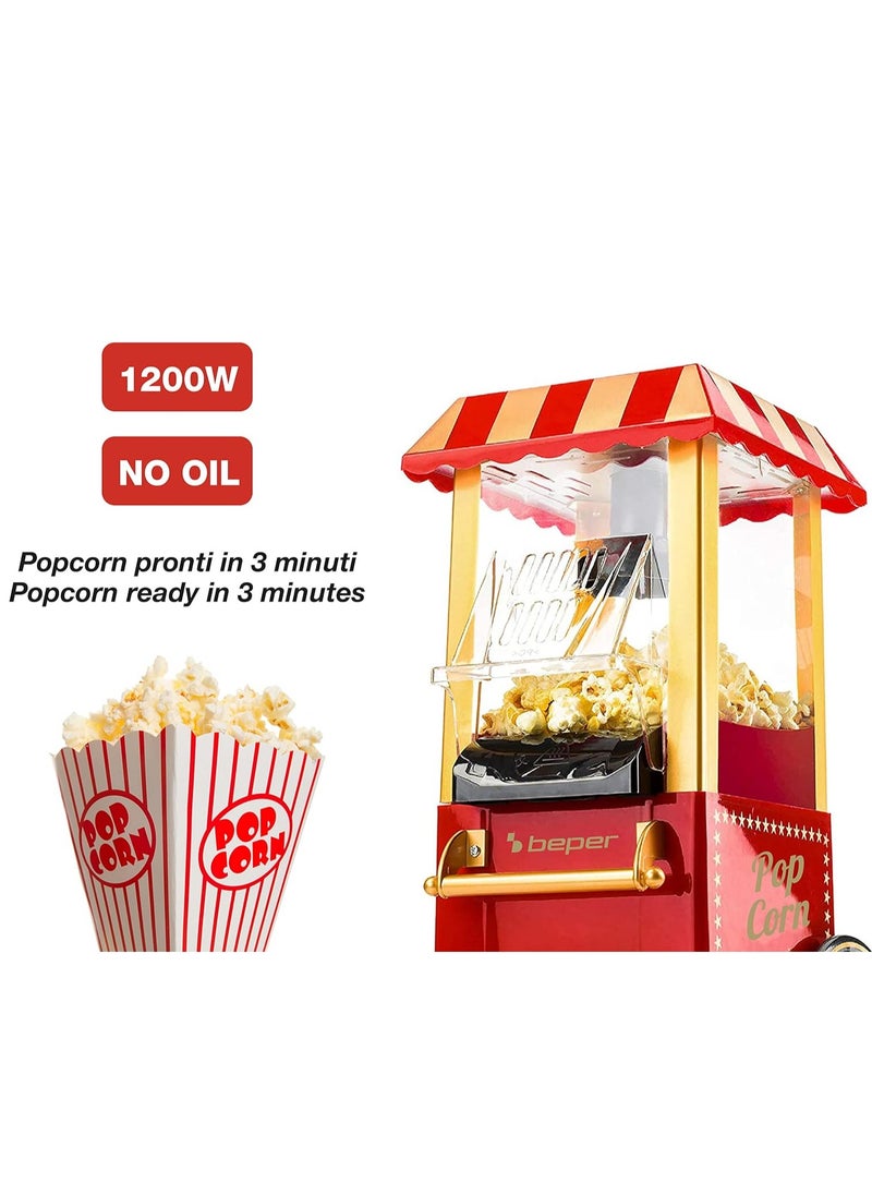 ELTRAZONE BT.651Y Popcorn Machine – Durable Acrylonitrile Butadiene Styrene (ABS) Construction, Quick 3-Minute Popping, Oil-Free, 1200W  - Image 2