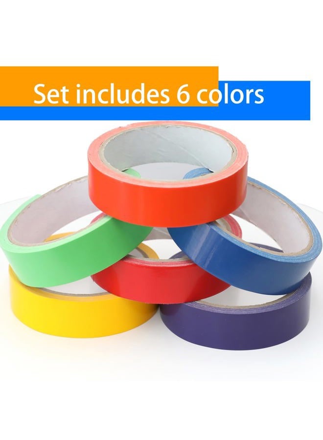 AMOGATO Colored Washi Tape - 1 inch x 10 yards per roll, multi colored duct tapes, rainbow colored duct tape, ideal for DIY, art, home, school, office, multiple colors - Image 3