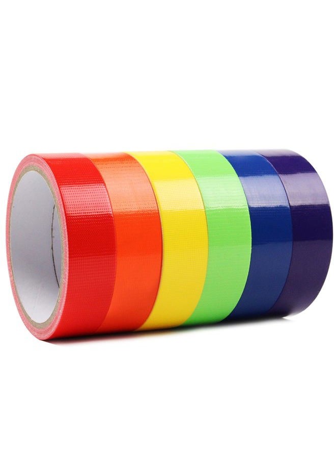 AMOGATO Colored Washi Tape - 1 inch x 10 yards per roll, multi colored duct tapes, rainbow colored duct tape, ideal for DIY, art, home, school, office, multiple colors - Image 1