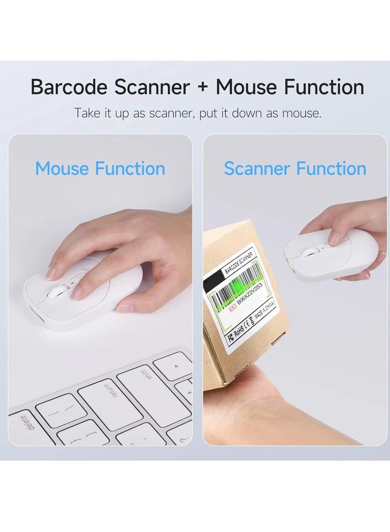 Captaintech Wireless Mouse Barcode Scanner 2D Handheld Barcode Scanner with Wireless Mouse Functions Portable Barcode Reader for Inventory Library Supermarket Pharmacy Logistics - Image 2