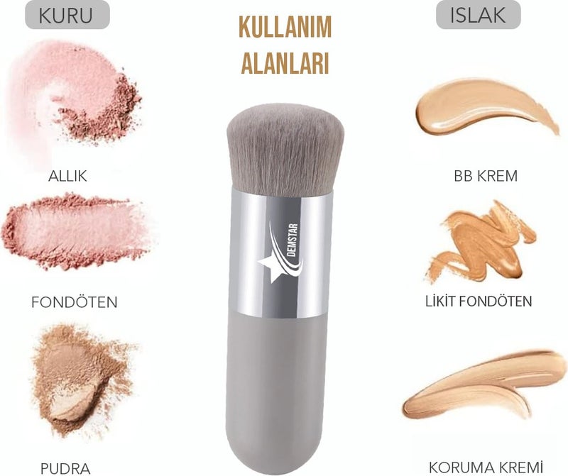 Demstar Professional Make-Up Luxury Kabuki Foundation and Blush Makeup Brush Dm  - Image 4