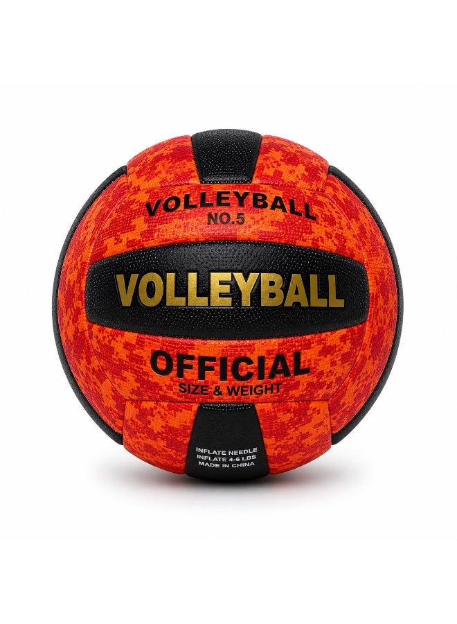 Size 5 volleyball with a red and black design – high-quality PVC material – suitable for training and playing