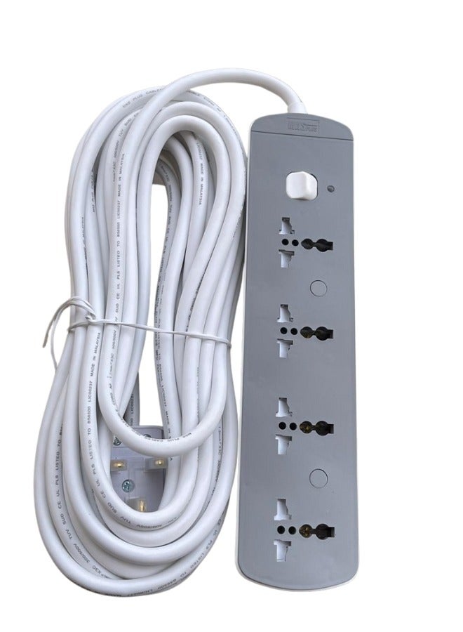 5 Meter Multi Power Strips Extension Cord | 4 Sockets Universal Plug Adapter with 5Meter Extra Long Cable Bold Extension Cable | Power Socket | Extension Board | Extension Cable | Extension Socket For Home ,Office ,Kitchen ,Travel And More ((5Meter)) ((Multi)) - Image 4